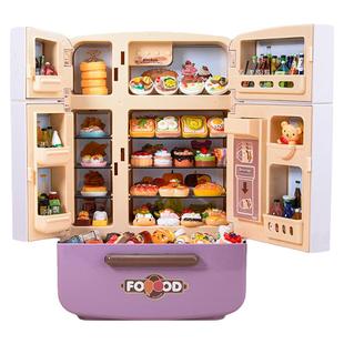 儿童玩具仿真冰箱超大号双开门男孩女孩小厨房微缩迷你食玩过家家