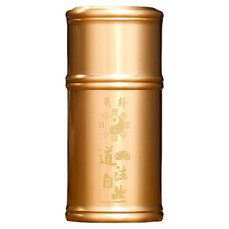 黄铜道法自然签铜签筒定制签筒