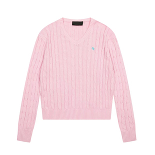 F383 美式复古慵懒麻花针织衫毛衣女春秋宽松休闲软糯套头毛衫ins