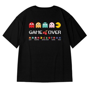 美式潮牌宽松T恤胖子短袖男加肥加大五分袖大码男装夏季嘻哈潮流