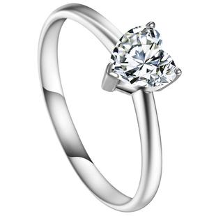 【培育】纤离 钻玺培育钻石心形戒指三爪人造钻石钻戒igi钻石爱心