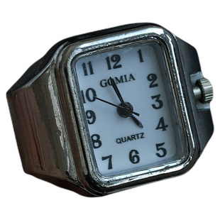 古着复古Antique silver small square watch手表弹力戒指