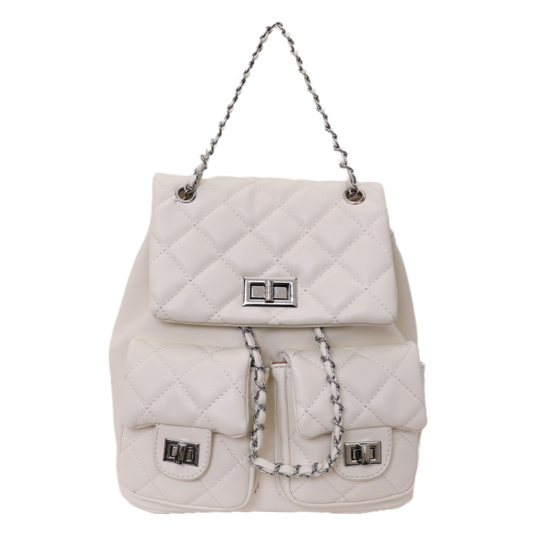 菱格链条双肩包小众设计感单肩小背包通勤女包时尚单肩手提包潮包