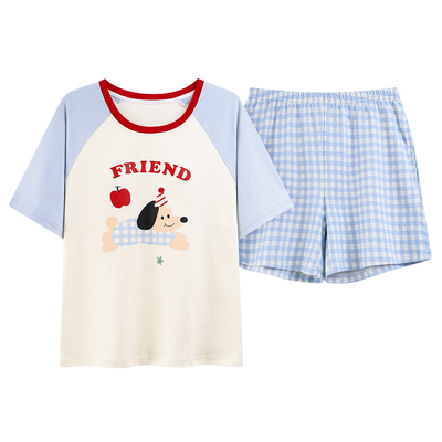 睡衣套装女士夏季自带胸垫防凸点