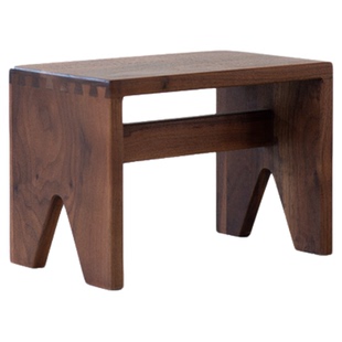 山丁 燕尾凳 实木黑胡桃樱桃榫卯换鞋凳儿童换鞋矮凳简约现代复古