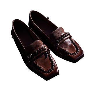 Le' Murmure 秩序呼吸感 克制美学 Italy进口水洗牛皮 穿编乐福鞋