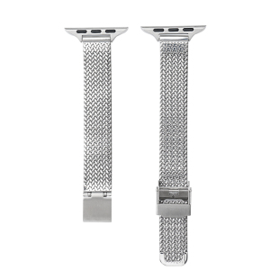 iserisewatch适用applewatchs11表带iwatchs10苹果手表SE金属表带s7高级创意小众细编织链条41mm夏天透气新款