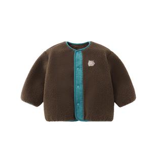 [力安同款][羊羔绒小魔怪]齐齐熊宝宝加绒外套男童冬新年儿童加厚