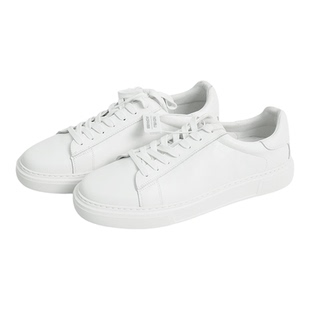 ACPASEI纯色透气头层牛皮小白鞋休闲潮流真皮板鞋运动商务皮鞋