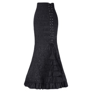 Vintage fishtail skirt for small girls小个子女生松紧腰鱼尾裙