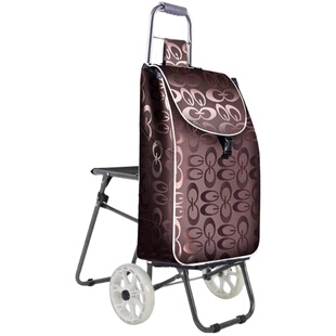 卓亚 购物车爬楼折叠行李车拉杆车带椅子便携买菜车手拉车小推车