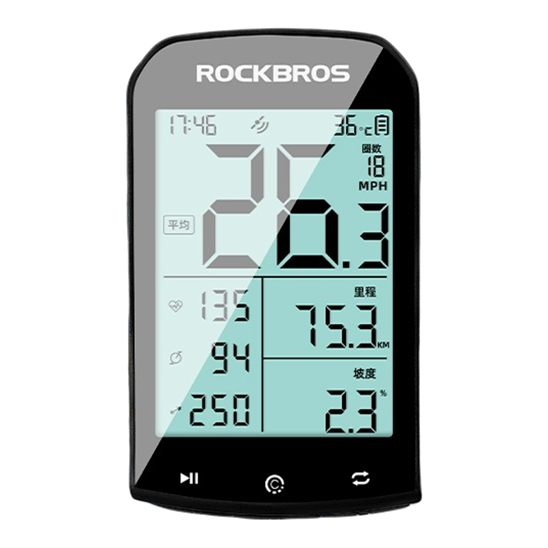 洛克兄弟自行车码表无限大屏GPS