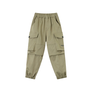 多多家男童工装裤户外春秋季2026新款儿童中大童山系休闲印花裤子