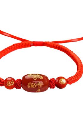 五台山本命年红手绳2026年属马鼠牛土手链手串编织红绳男女礼物