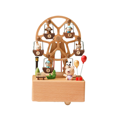 木质旋转摩天轮音乐盒八音盒