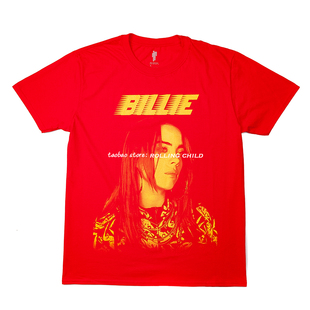 正版Billie Eilish碧梨周边vintage说唱嘻哈摇滚短袖T恤b官方现行
