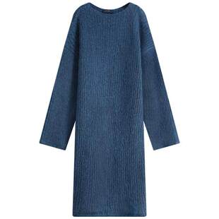 COCOBELLA慵懒风仿羊驼绒毛衣裙女秋中长款加厚针织连衣裙MZ7072