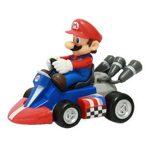 可爱马力欧卡丁回力车赛车模型摇头马里奥汽车摆件卡通玛丽小公仔