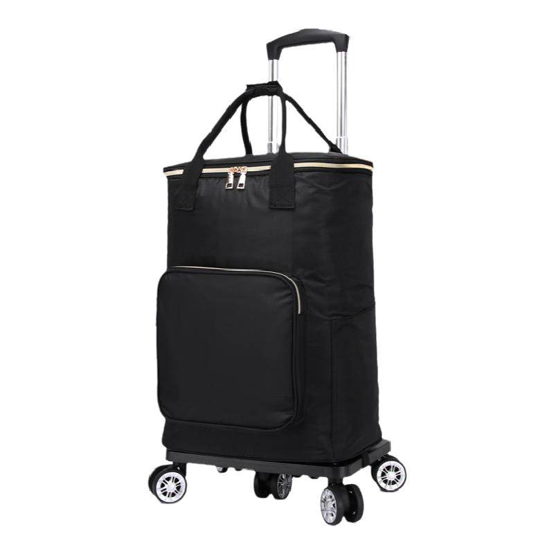 飞机轮买菜车家用拉杆车防水印花购物小拉车万向轮折叠便携购物车