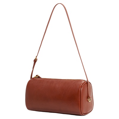 植鞣牛皮圆筒包高级小众女包