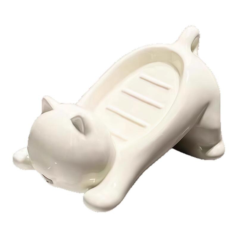 卡通猫咪肥皂盒洗手台香皂沥水盒