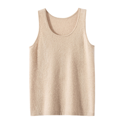 男士~100%纯山羊绒吊带背心圆领