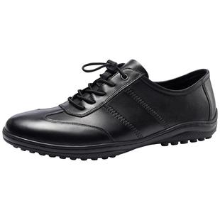 宾度男鞋春秋季男士商务休闲皮鞋男真皮舒适软底百搭平底鞋单层皮