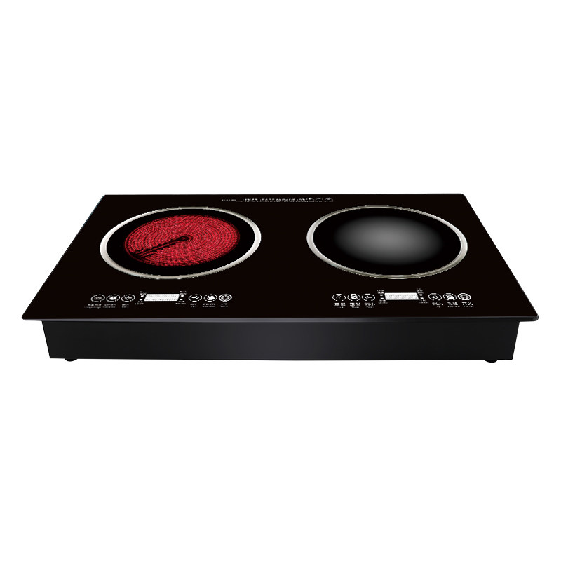 凹面电磁炉双灶双炉嵌入式平面双头电陶炉一电一陶电热炉650x350