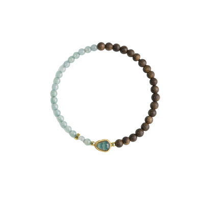 文莱沉香蓝水翡翠五行补水木手串