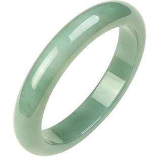 周大生天然翡翠手镯女豆种浅绿平安镯子38节礼物送女朋友送妈妈