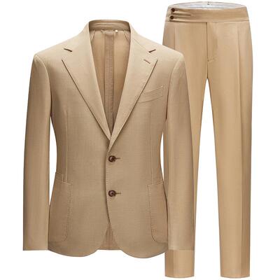 纯羊毛双捻抗皱易打理套西