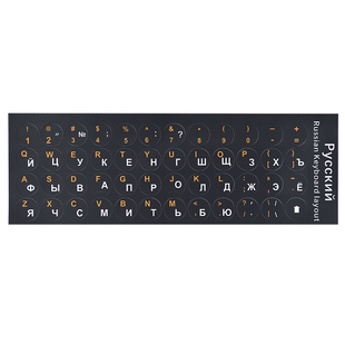 俄语键盘贴俄文键盘贴膜俄罗斯文电脑透明字母贴笔记本台式圆形