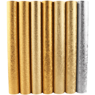 金箔银箔墙纸 吊顶ktv酒吧酒店大堂背景墙金黄色土豪金色闪光壁纸