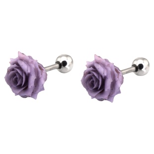 Shinma【蝶恋花语】耳钉耳轮钉耳骨钉少女仙气梦幻花朵蝴蝶玫瑰紫
