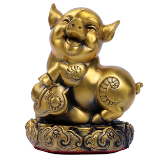 黄铜十二生肖摆件全套铜狗鼠牛虎兔龙蛇马羊猴鸡猪招三合吉祥物