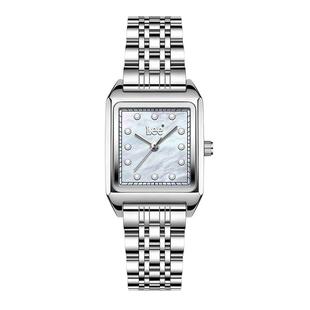 Lee手表女款简约复古小方表女表贝母钢带石英防水情人节生日礼物