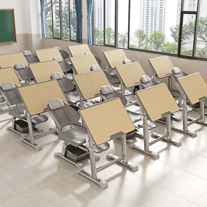 午休课桌椅可躺式培训班书桌中小学校课桌椅组合简约现代学生桌椅