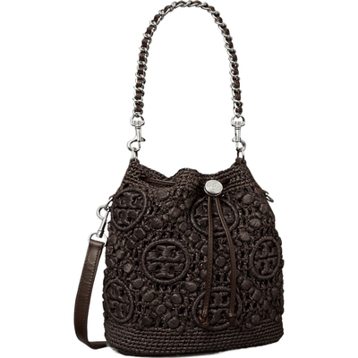【12期免息】TORY BURCH 汤丽柏琦 T MONOGRAM 斜挎水桶包 169277
