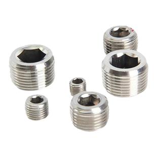 304不锈钢内六角堵头不锈钢丝堵水管外螺纹闷头内六角丝扣堵头