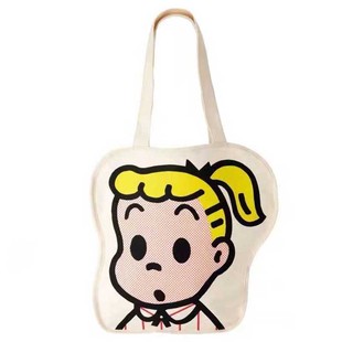日韩系原田治小女孩棉质购物袋学生单肩手提包卡通可爱大托特包