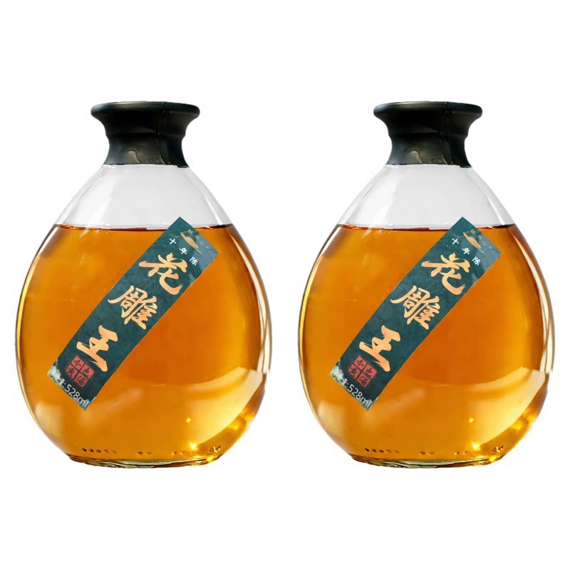 越会山正宗老黄酒十年陈无焦糖色绍兴花雕王半甜型糯米老酒528ml