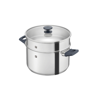 德国双立人不锈钢汤锅蒸笼家用大口径28cm炖锅深烧锅蒸屉炖汤蒸煮