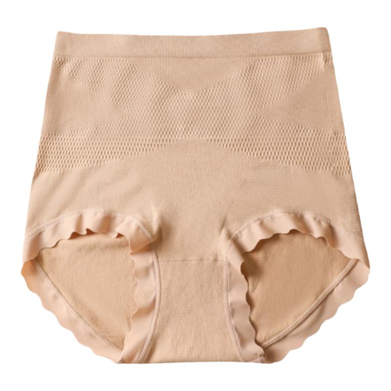 特大码高弹收腹提臀抑菌红内裤女