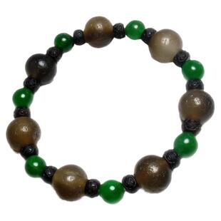 43110老糖球玛瑙圆珠翡翠珠混搭手串 古董珠宝配饰老物件保真