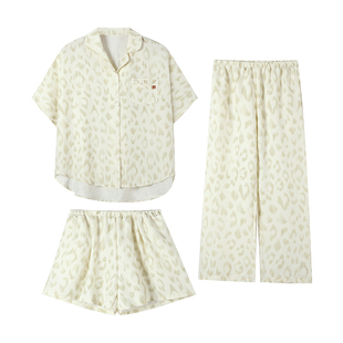 【三件套】带胸垫睡衣女夏天2026年新款短袖可外穿家居服夏季套装