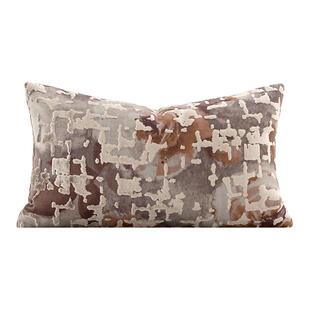 柏洛斯Dreamy and illusory〖晚萤〗高奢晚霞红进口割绒沙发腰枕