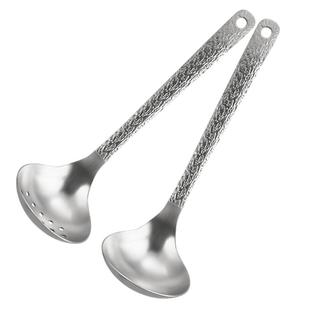 炊大皇304不锈钢汤勺家用火锅滤勺漏勺盛汤大号汤匙长柄勺子新款