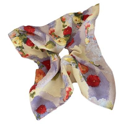 海蓝蓝油画风方巾大肠发圈