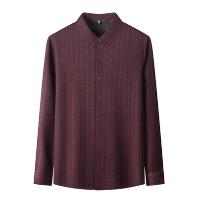 罗蒙冬季加绒长袖衬衫男商务休闲