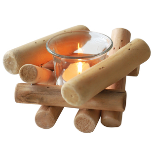 可爱日子 复古漂流木手工烛台 ins田园欧式简约家居摆件 民宿道具